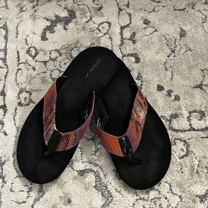 Speedo purple and orange snakeskin print flip flop padded sandal